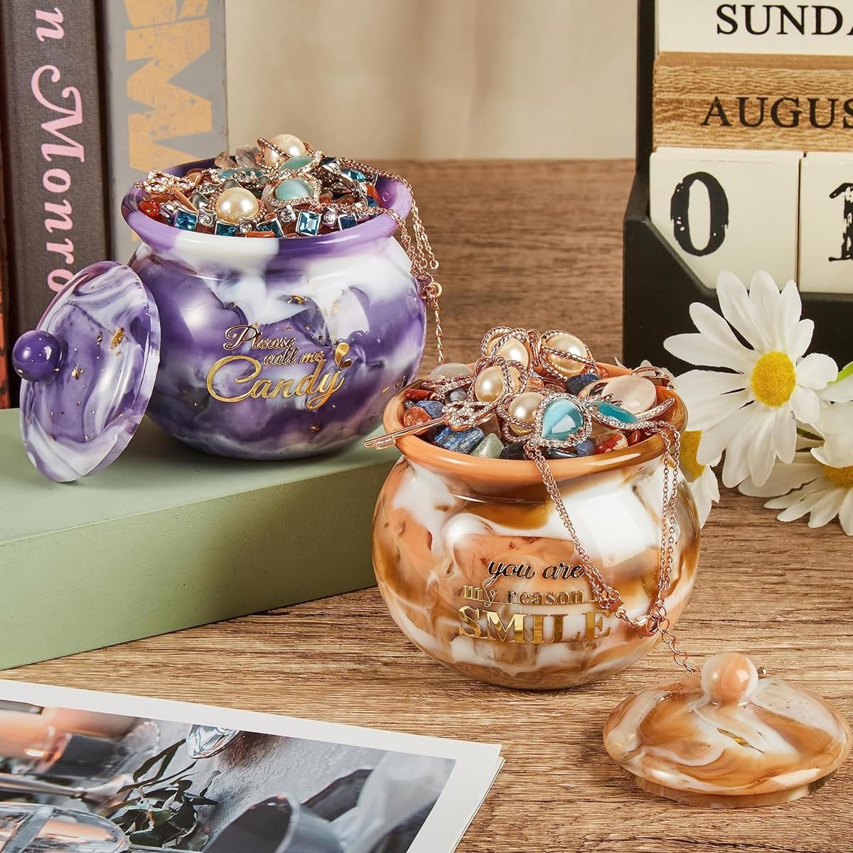 HASTHIP Jar Resin Molds for DIY Jewelry Storage and Home Décor featuring Lid Mold | Flexible Silicone for Easy Demolding