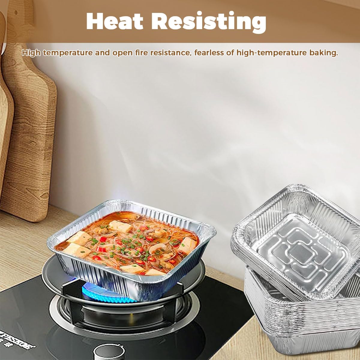 Supvox Air Fryer Aluminum Foil Trays for Baking and Cooking 20 Pcs 8 in Deep Design | Oven Safe