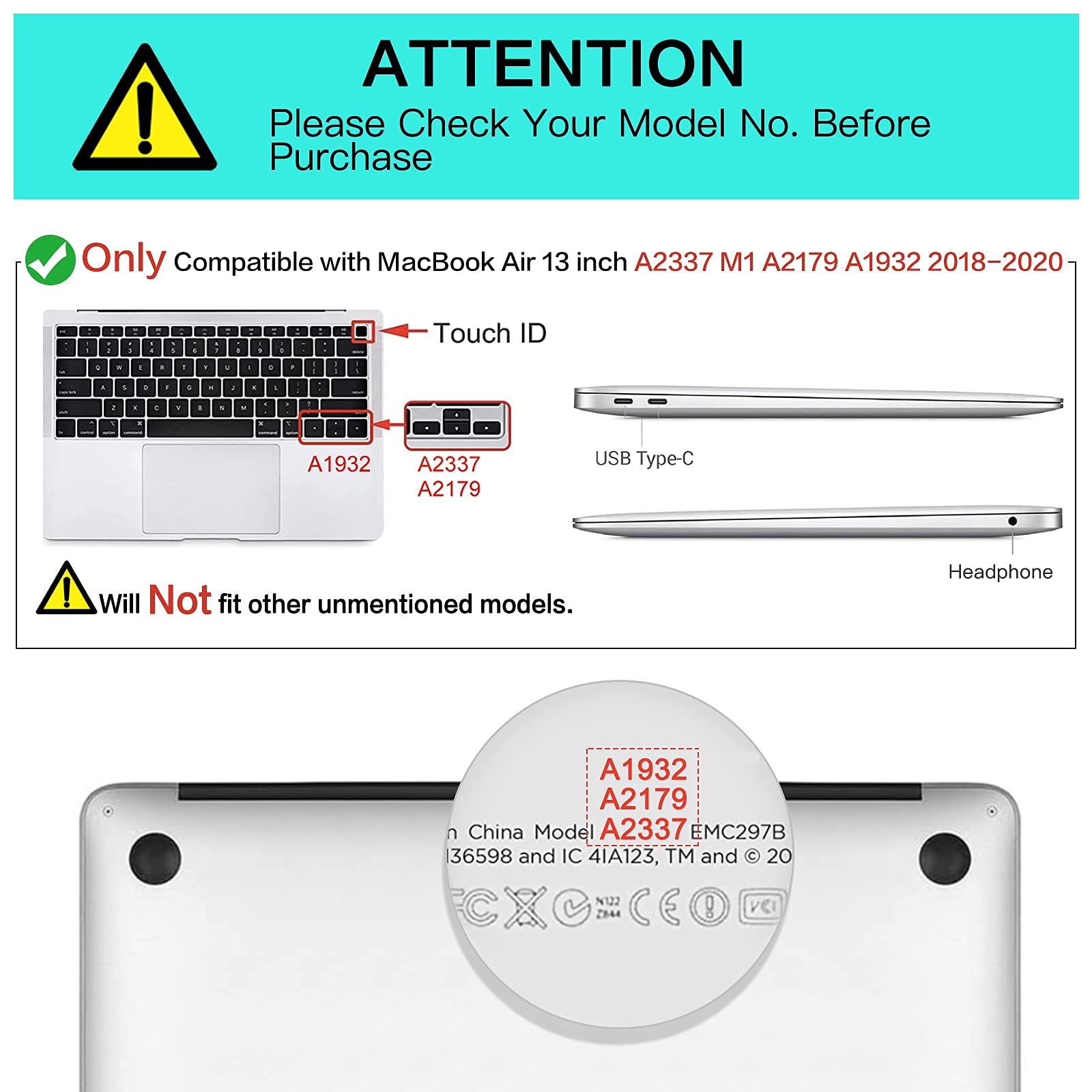 ZORBES Laptop Cover for 13.3 Inch MacBook Air M1 A2337 A2179 A1932 | Waterproof Scratch‑Resistant Black Case