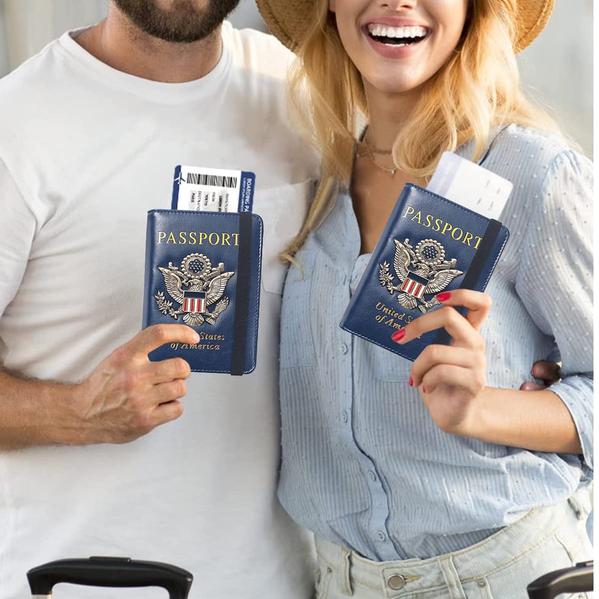 GUSTAVE Passport Holder for Travel with RFID Protection and Bifold Design | 14.2×10.5×1cm PU Leather Wallet