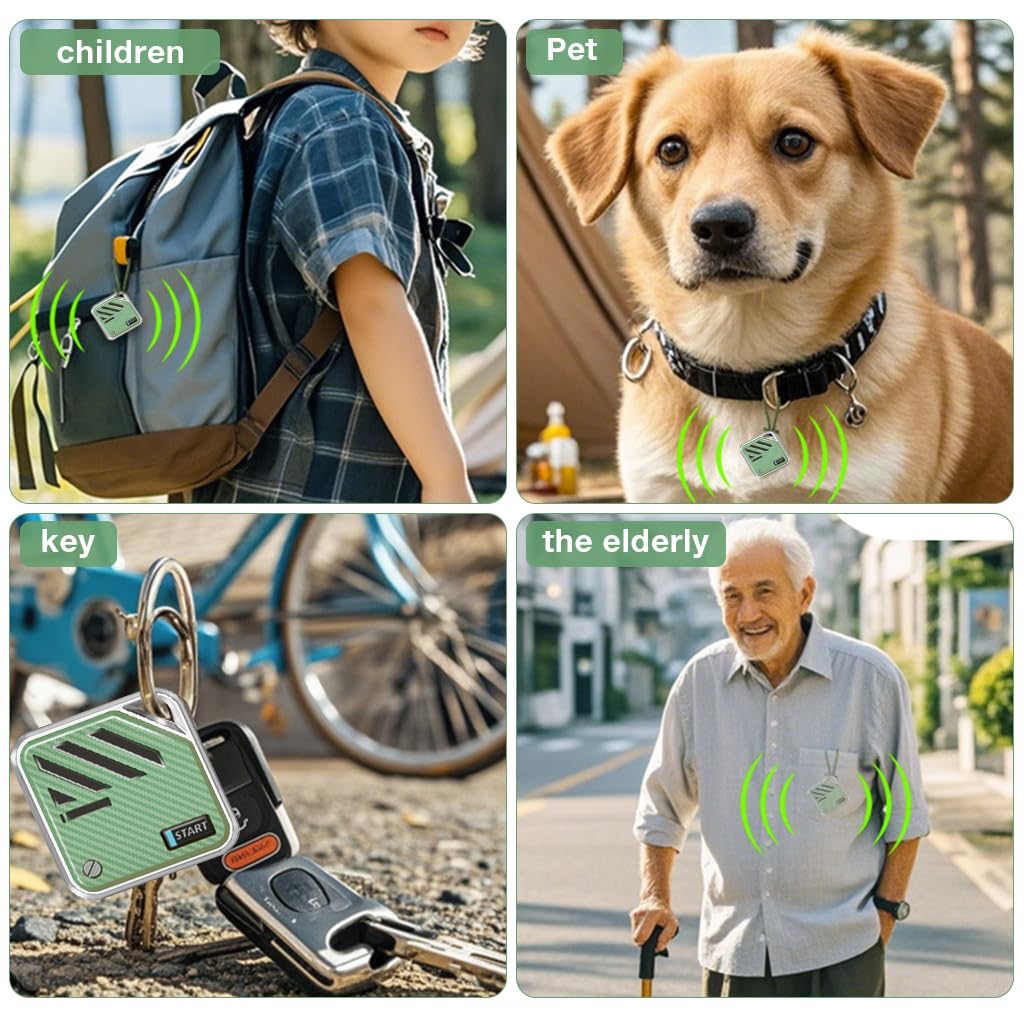 Verilux Air Bluetooth Tracker for iOS with Loop Hole Design and 3.2×3.2×0.94 cm Size | 3 PCS Green