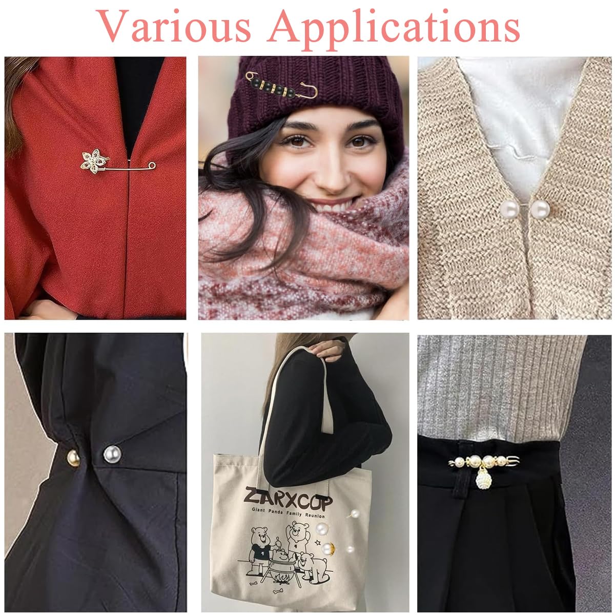 SANNIDHI Brooch Pin Set for Saree Pleats with Faux Pearl and Rhinestone | 36Pcs for Women