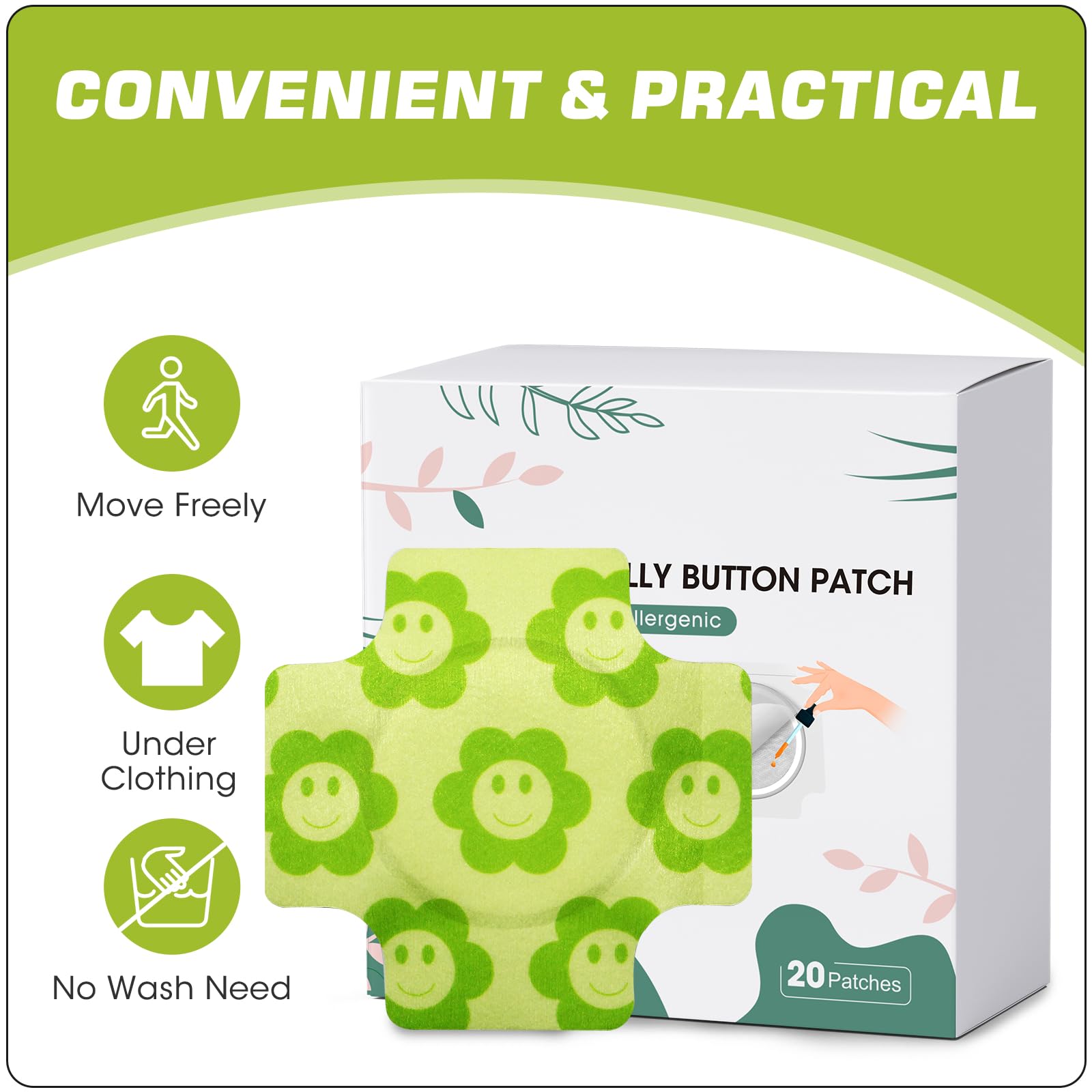 ZIBUYU Castor Oil Pack Wrap for Belly Button Detox with Leak Proof Cotton Core 60PCS | Skin Friendly and Self Adhesive for Comfortable Use