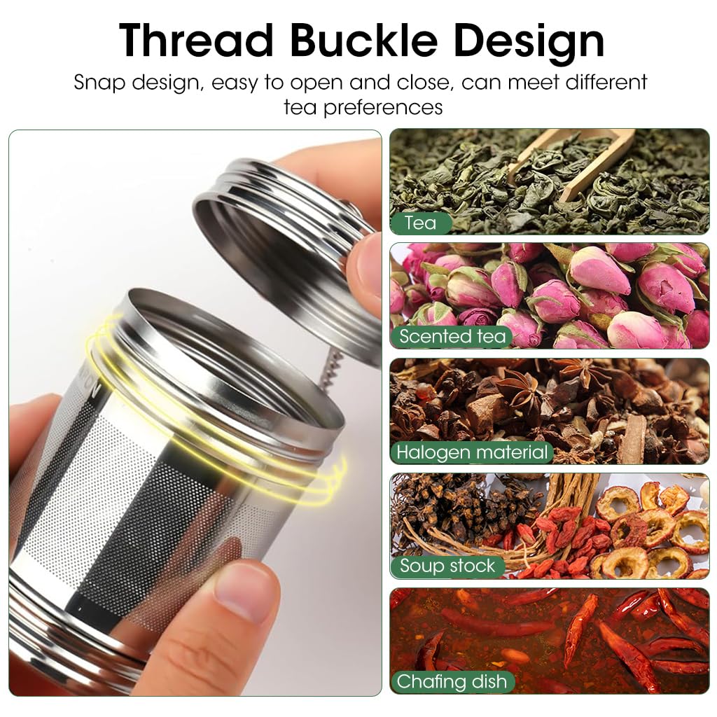 Zeitel Tea Infuser for Loose Leaf and Herbal Teas with Fine Mesh Tray 41x56mm | 304 Stainless Steel