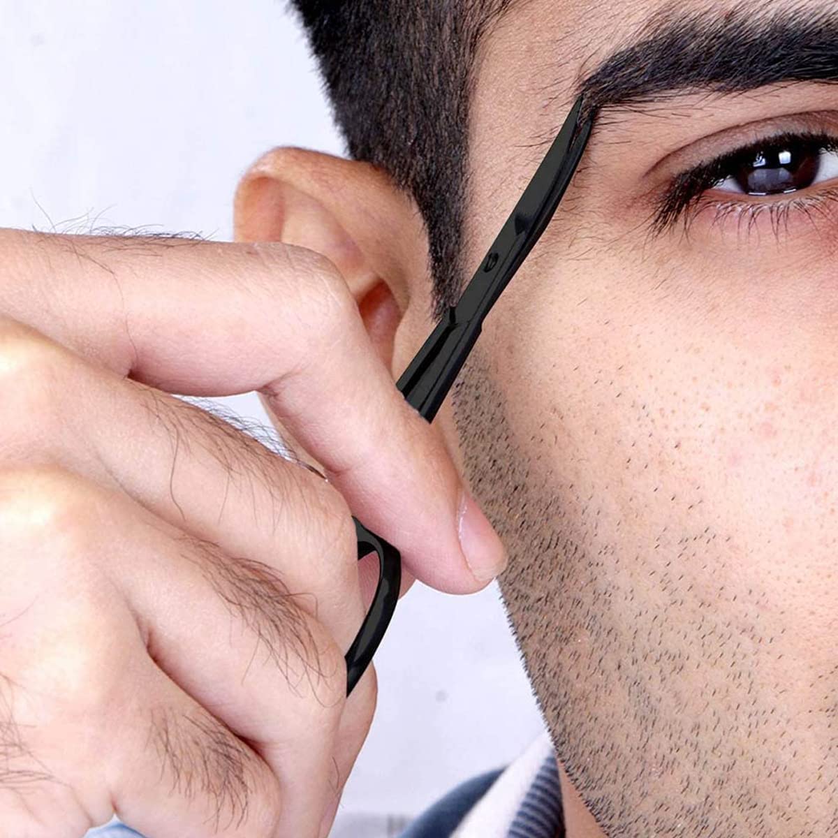 HANNEA Nose Scissors Set for Men with 2 Curved and Rounded Blades | Stainless Steel Trim Kit