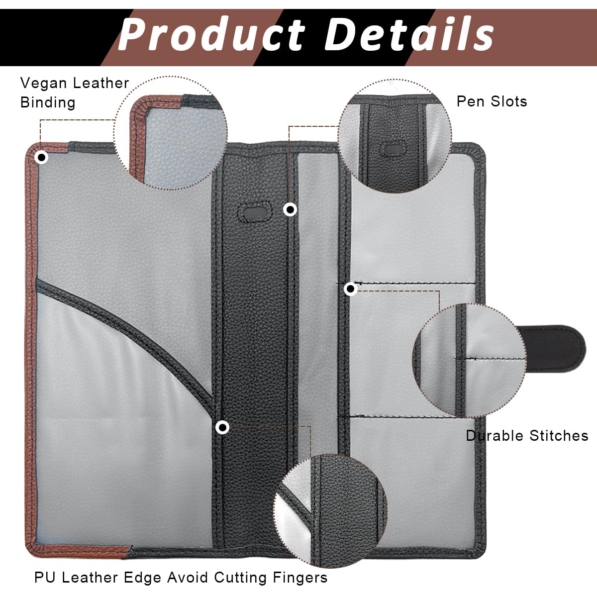 STHIRA Car Document Holder for Registration and Insurance with Bifold PU Leather | 3PCS