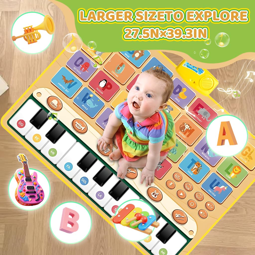 PATPAT Alphabet Musical Piano Mat for Kids featuring Large Interactive Play Surface