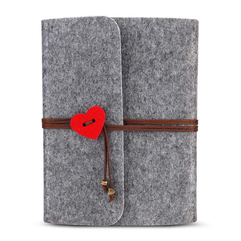 HASTHIP Photo Album for DIY Scrapbooking with 30 Sheets and 360° Rotation | Grey Felt Cover