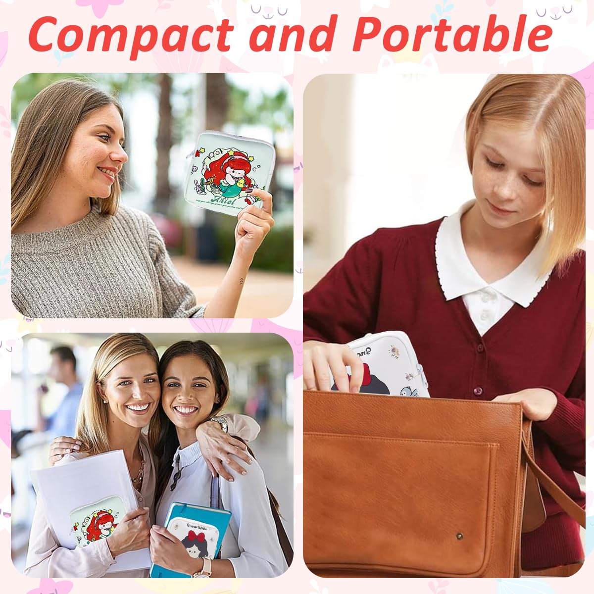 ZIBUYU Sanitary Napkin Storage Bag 6PCS for Travel with Zipper Cotton Pouch | Multi‑Purpose Use