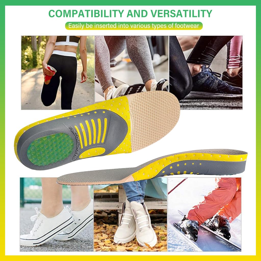 Optifit Orthotic Insoles for Walking and Running with EVA & Gel Cushioning | Size 2-6