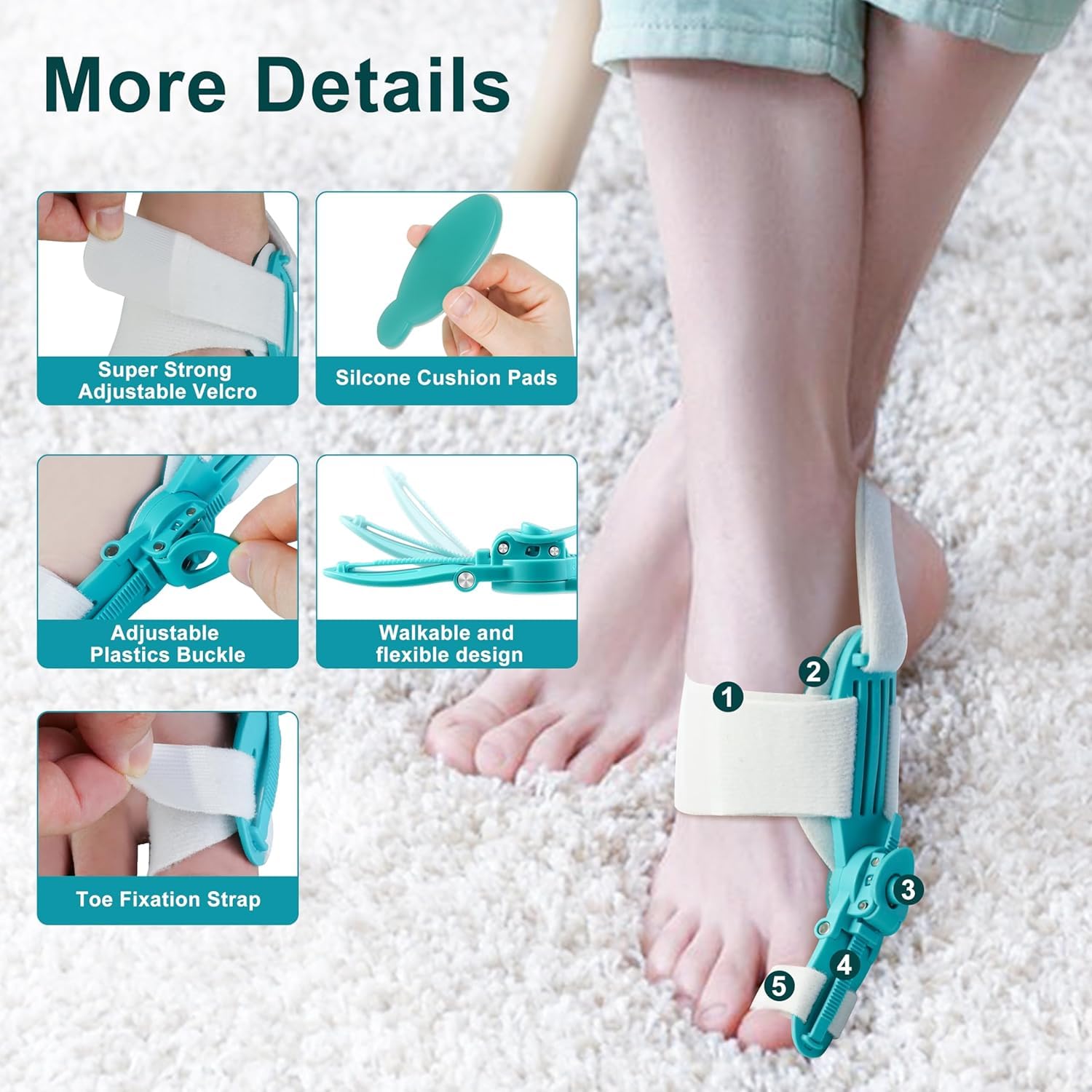 HANNEA Bunion Thumb Corrector for Pain Relief with Rotating Knob Fit 2PCS | Adjustable Toe Separator