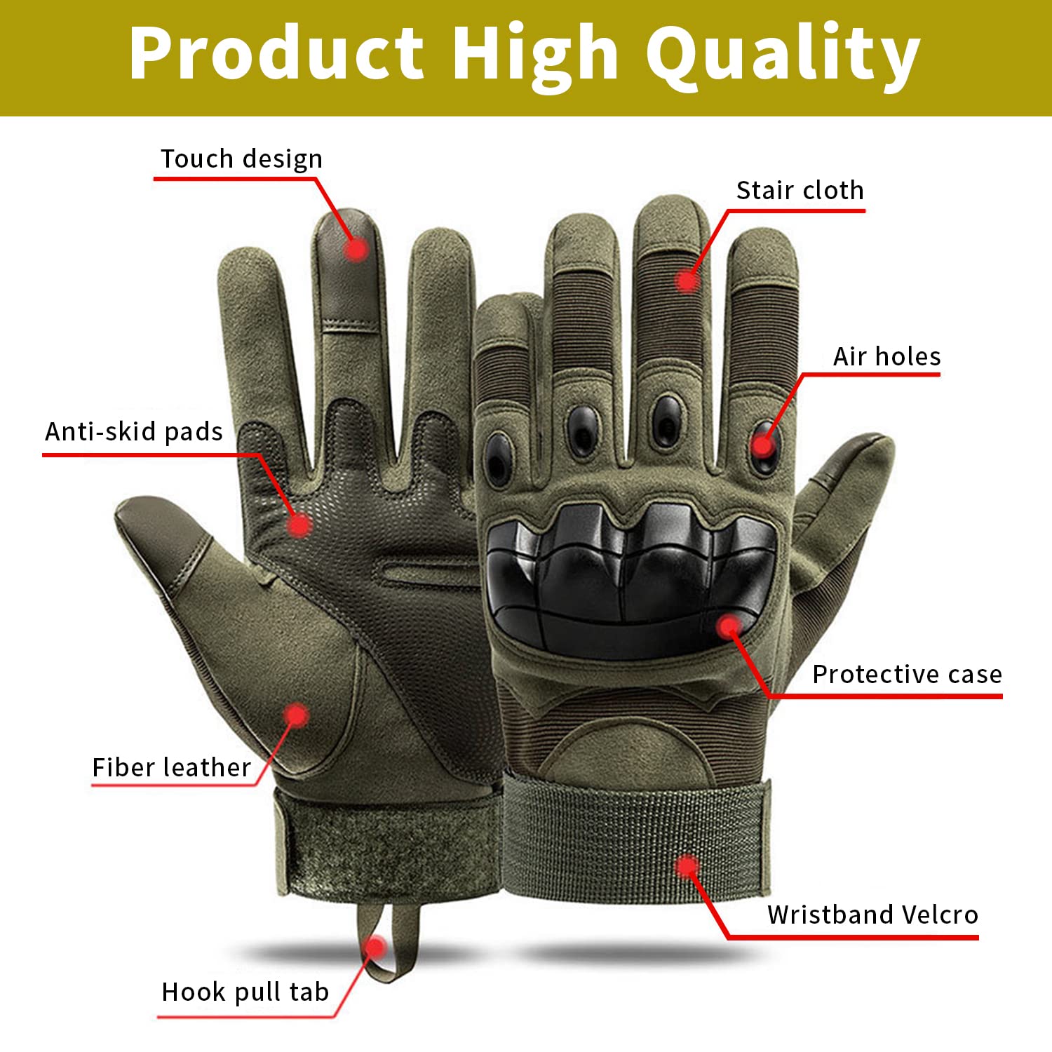 PROBEROS Winter Riding Gloves for Cycling and Running with Touch Screen Fingertips | Featuring Thermal Plush Liner and Anti Slip Silicone Palm