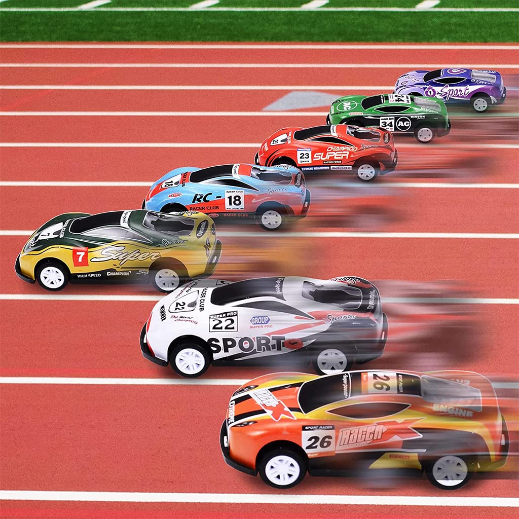PATPAT Mini F1 Race Car Toy Set for Kids featuring 20pcs Pull Back Alloy Cars with Storage Bucket