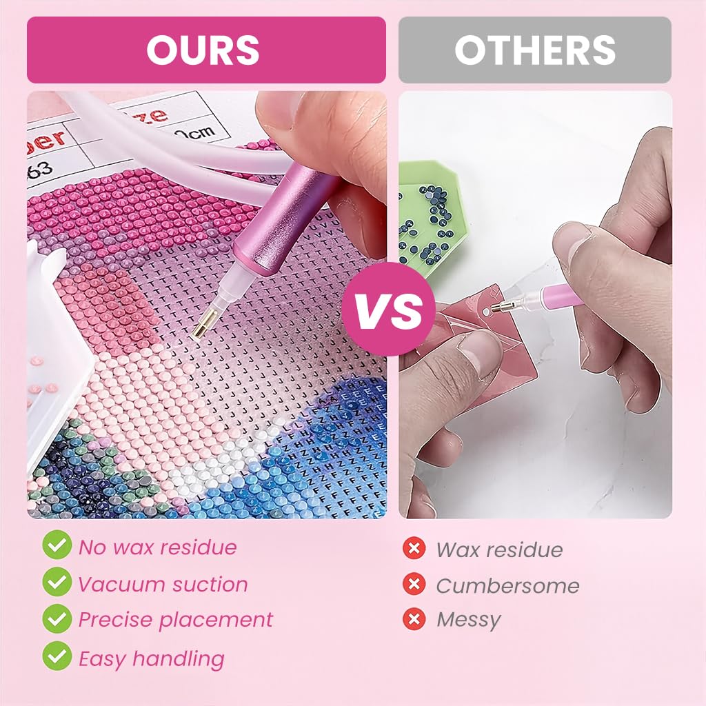 PATPAT Electric Diamond Painting Pen for Easy Diamond Picking with USB Power and Suction Function | Integrated Switch Controller for Seamless Diamond Art Crafting