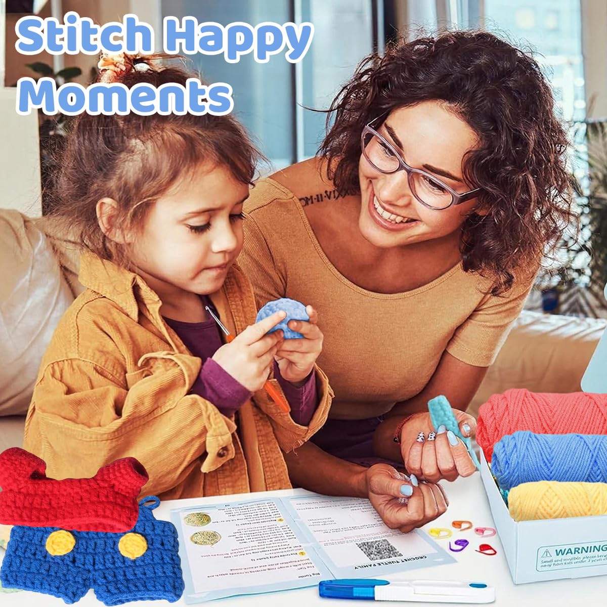 Fancyku DIY Crochet Jumpsuit Kit for 4 and 6 inch Figures with Step by Step Guide | Mario Inspired Outfit Craft Set