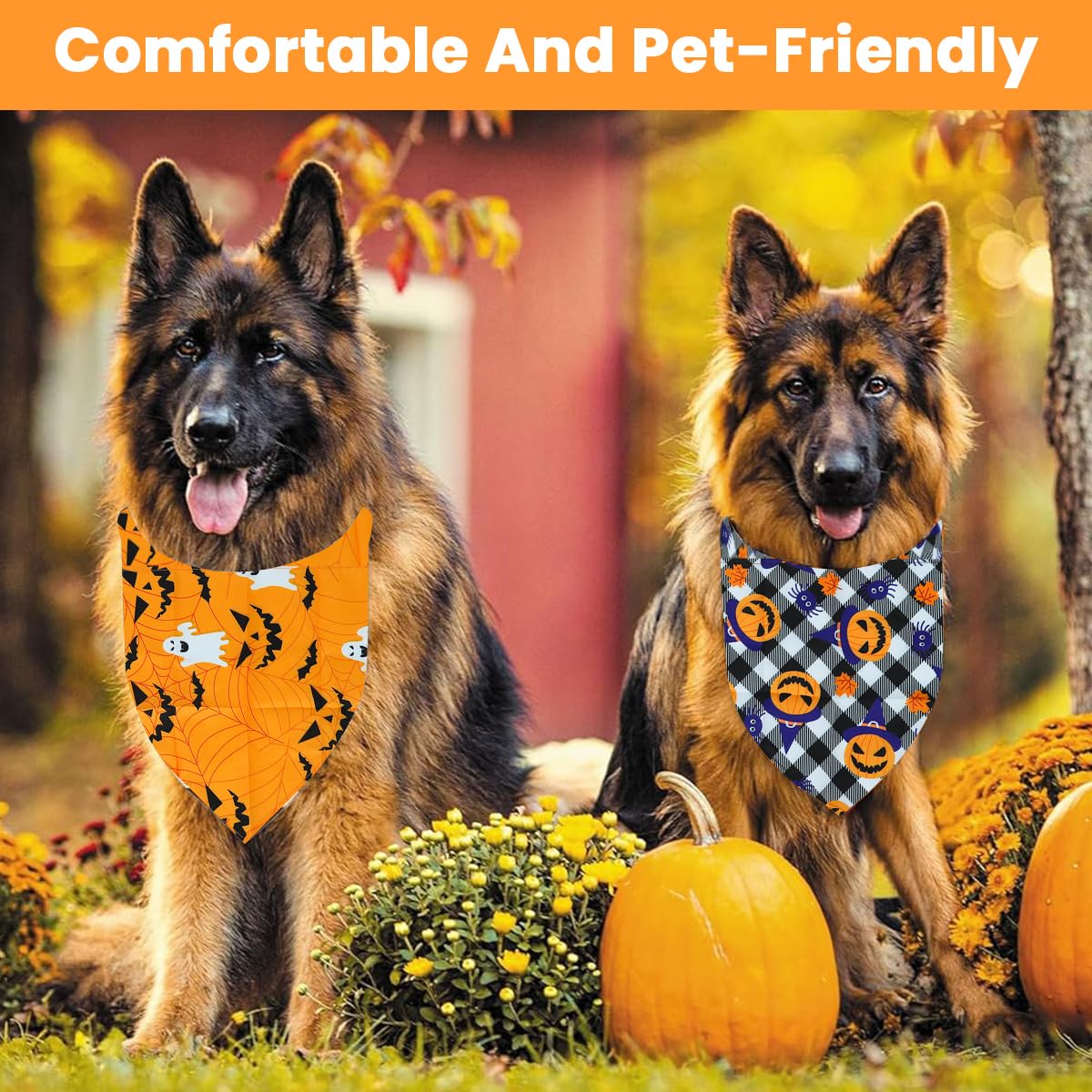 Qpets Dog Costume Set for Halloween with Adjustable Tie Straps and Cotton Wig | Medium Size