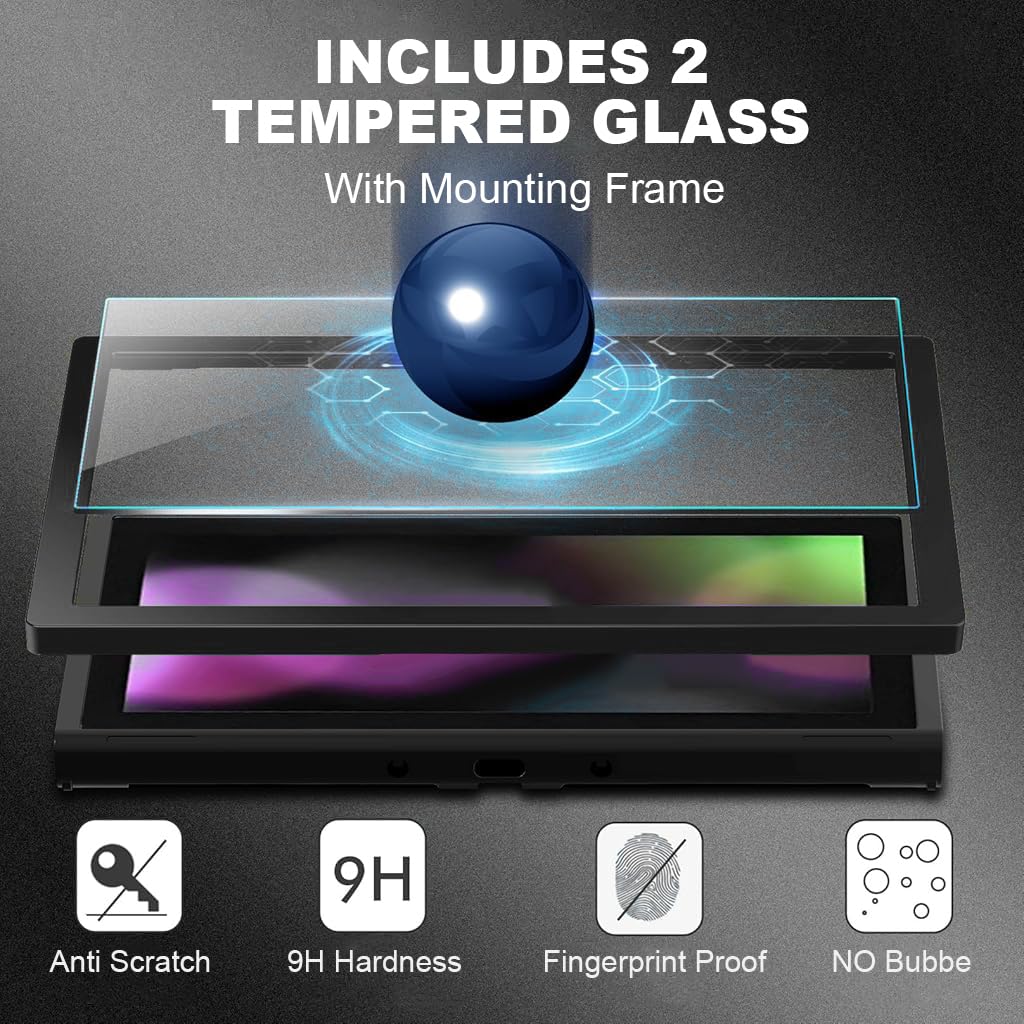 ZORBES Travel Carrying Case for Nintendo Switch 2 with 9H Glass & EVA Shell, Black