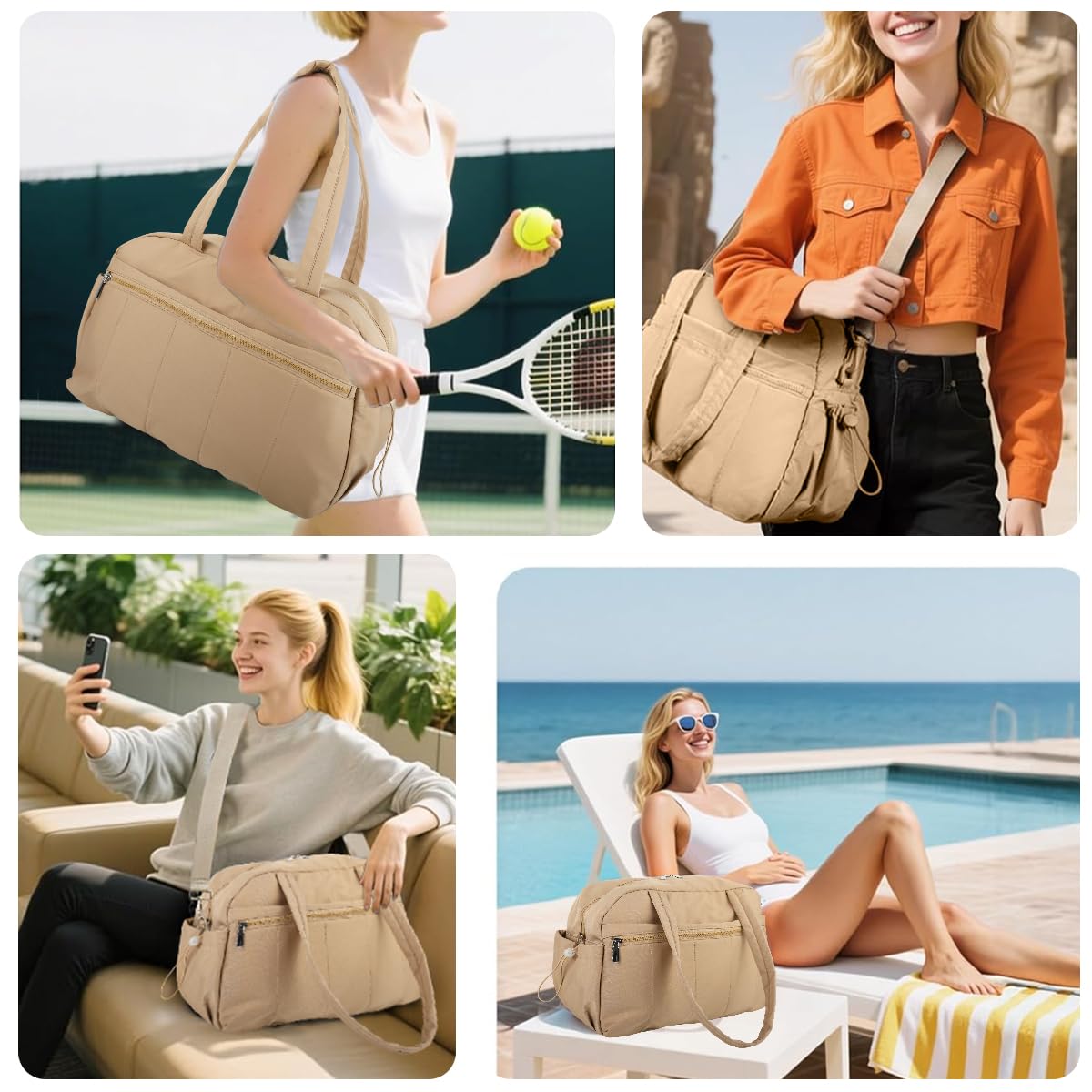 PALAY Gym Bag for Women with Wet Pocket 30×19×42 cm Water Resistant Nylon | Travel Duffle