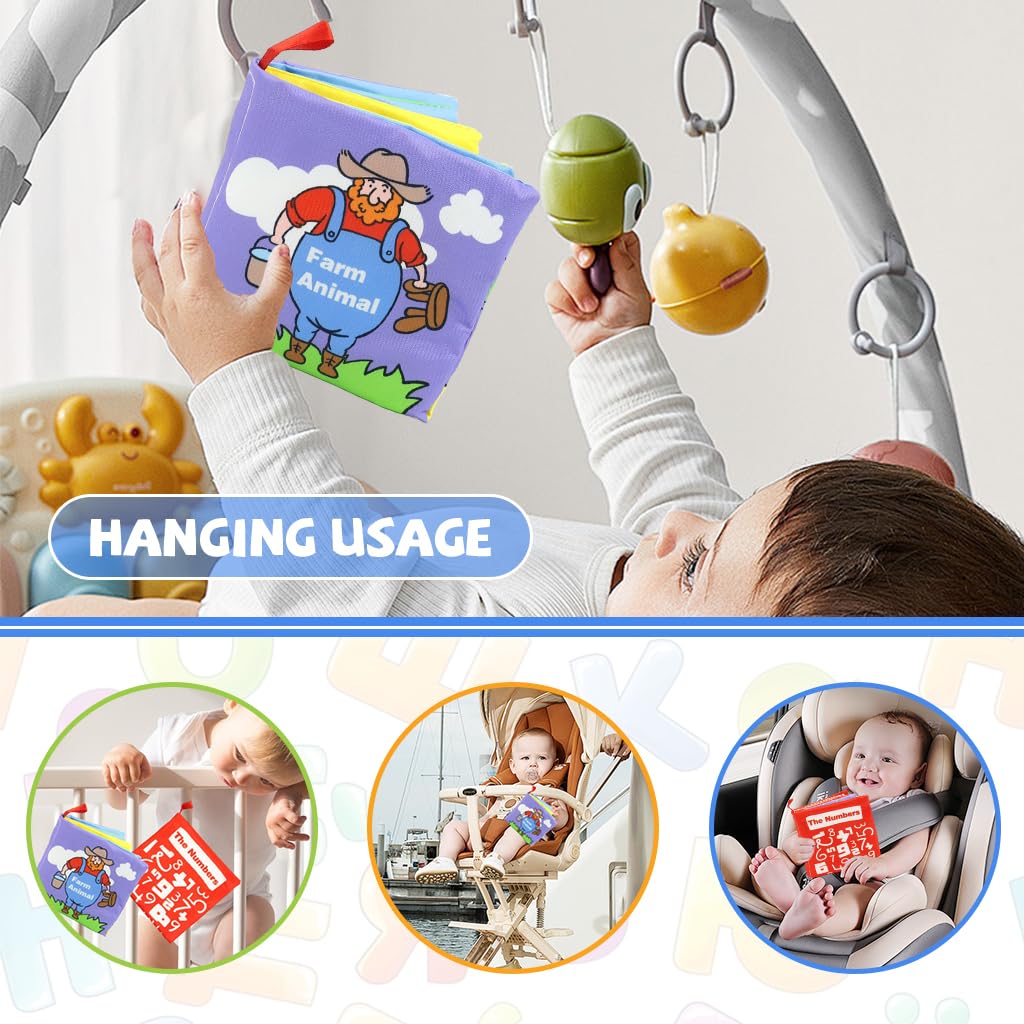 SNOWIE SOFT Baby Cloth Book for Early Learning with Sound Paper and Vivid Colours | Safe Polyester Toy for Boys and Girls