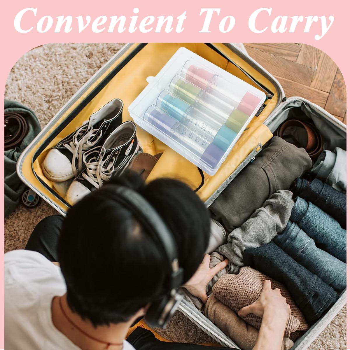 MAYCREATE Airless Pump Bottles for Travel Toiletries with 30ml Capacity and Leak-Proof Lids | Featuring Color Squeeze Nozzle Design