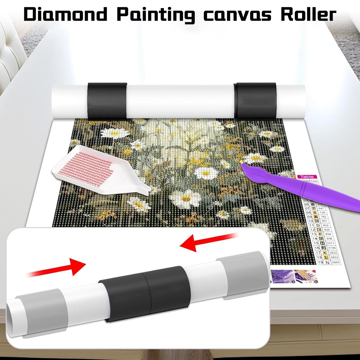 HASTHIP Diamond Painting Canvas Roll Holder 2Pcs for Anti Roll Support | Non Abrasive Large Retainer