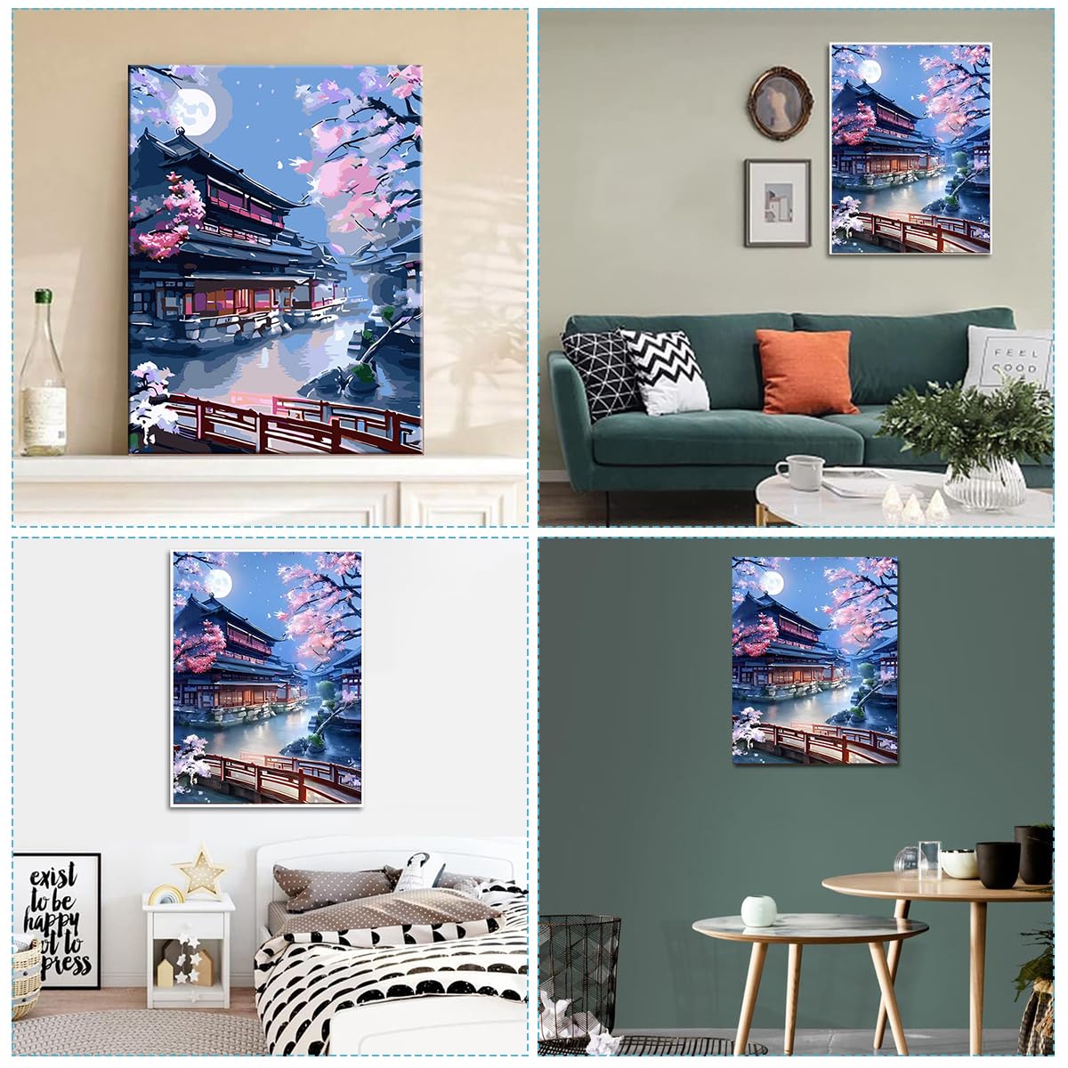HASTHIP Paint by Number for Adults with Brushes and Acrylic Paint 40 x 50cm Canvas | DIY Wall Art Kit