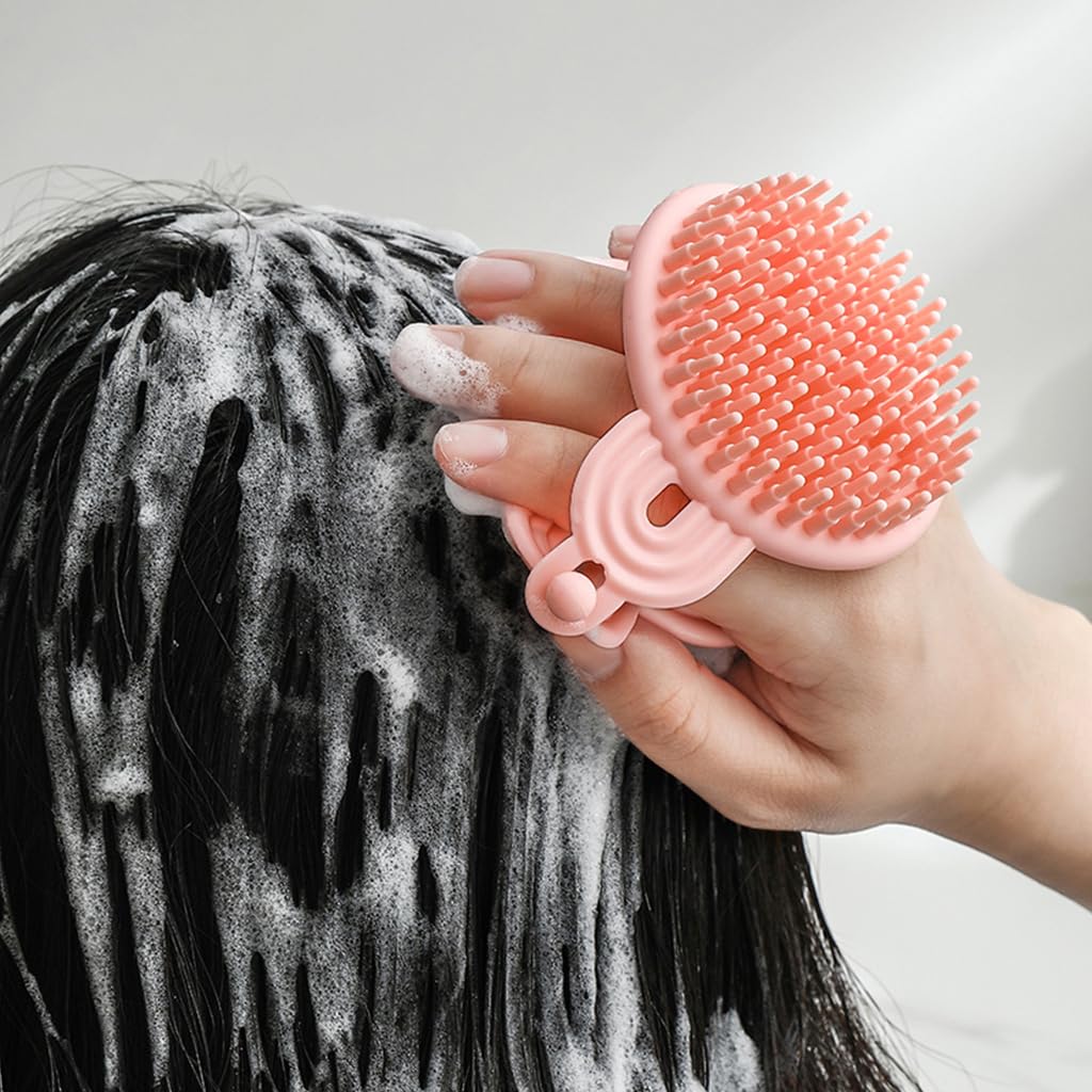 MAYCREATE® Silicone Body Scrubber, 2 in 1 Bath and Shampoo Brush, Soft Silicone Loofah for Sensitive Skin, Double-Sided Body Brush for Men Women, Lathers Well, Gentle Exfoliating