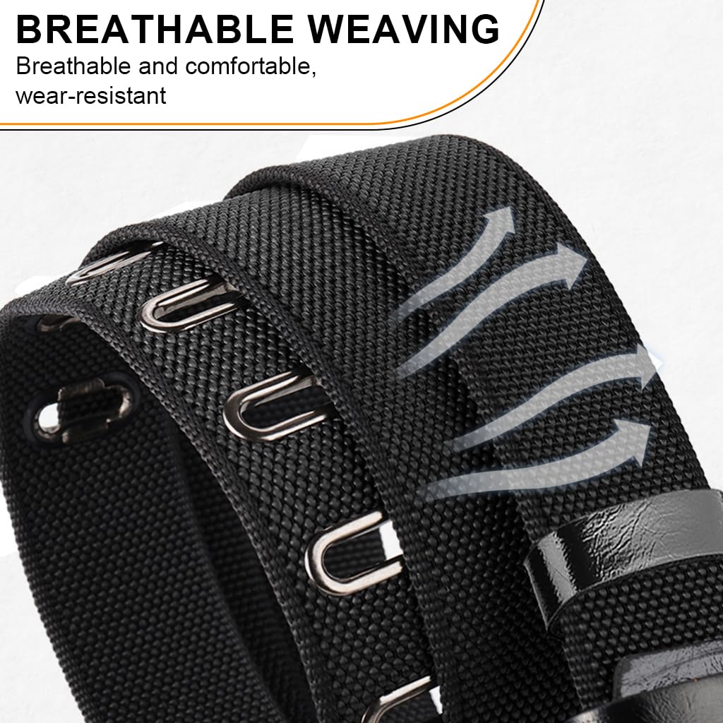 GUSTAVE Belts for Men with Pin and Tuck Closure featuring 120 cm Adjustable Nylon Strap | Black Casual Outdoor Wear
