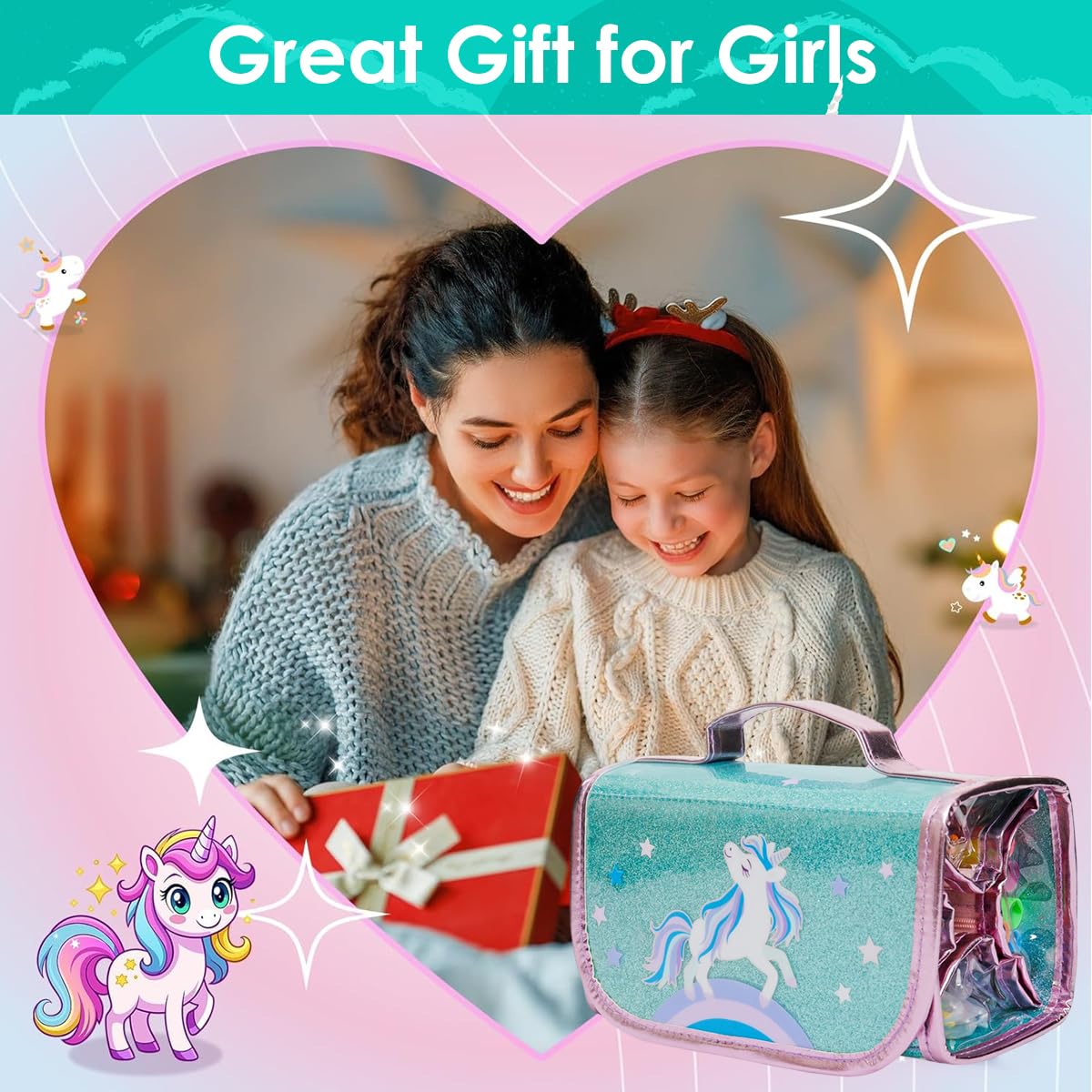 PATPAT Acrylic Markers Set for Kids with 44 Pcs Washable Non-Toxic Pens | Unicorn Gift for Girls