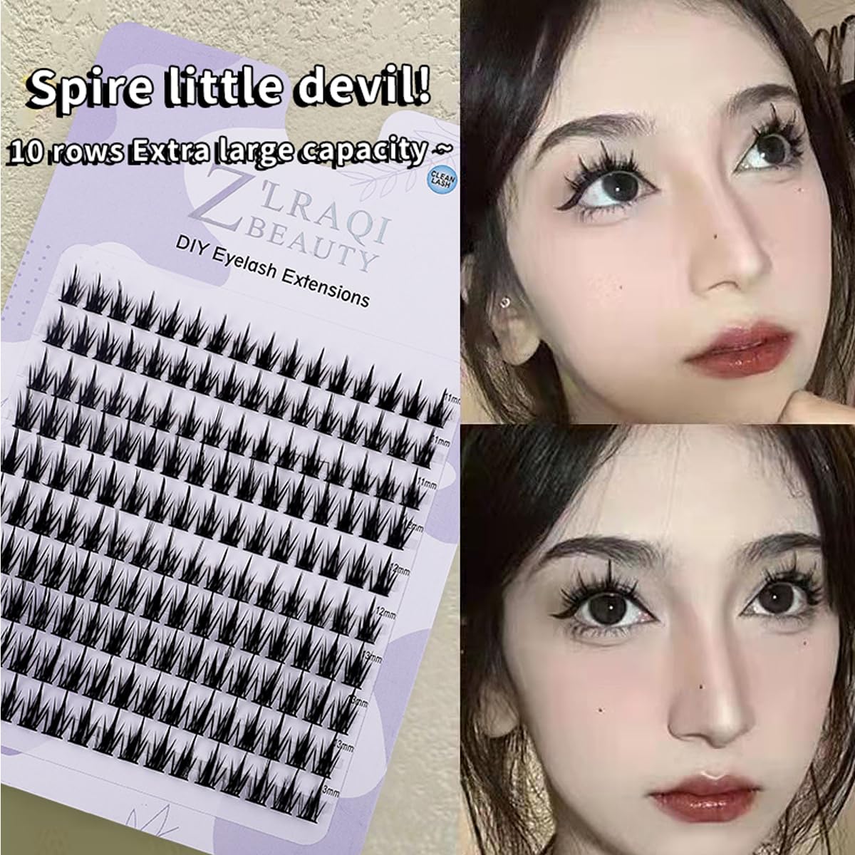 MAYCREATE® False Eyelash Extensions Kit, DIY 160pcs Eye Lashes Clusters, 11-12-13mm Mixed Natural Curl False Eyelashes for Women Girls Home Use Wispy Lash