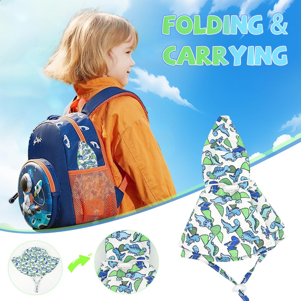 SNOWIE SOFT Kids Wide Brim Sun Hat for Outdoor Activities with UPF 50+ Protection | 2Pcs Quick-Dry Polyester Caps 52 cm Navy Grey