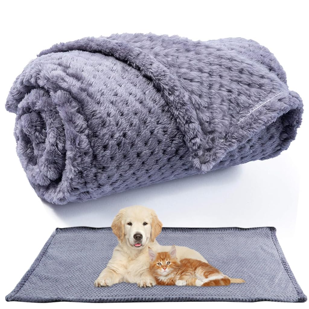 Qpets® Pet Blanket Soft Plush Blanket, Large Sleeping Blanket for Dogs Cats Warm Blanket Multipurpose Extra Large Bath Dry Towel for Dogs - 39.3x62.9 inches