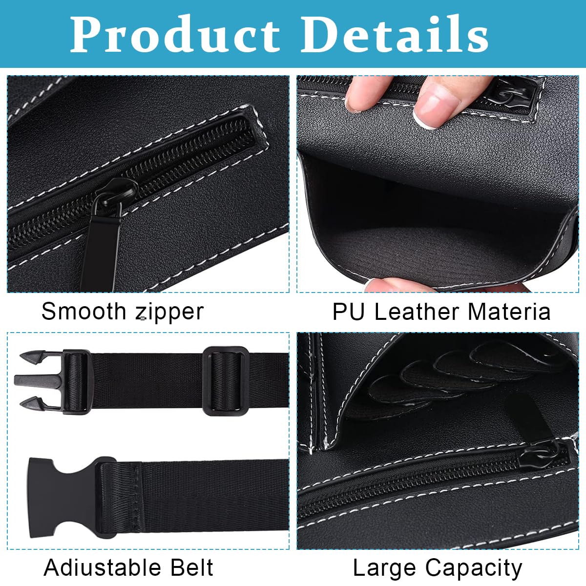 MAYCREATE Hairdresser Scissor Bag with 5 Sleeves and Adjustable Waist Belt | PU Leather Holster for Salon Tools
