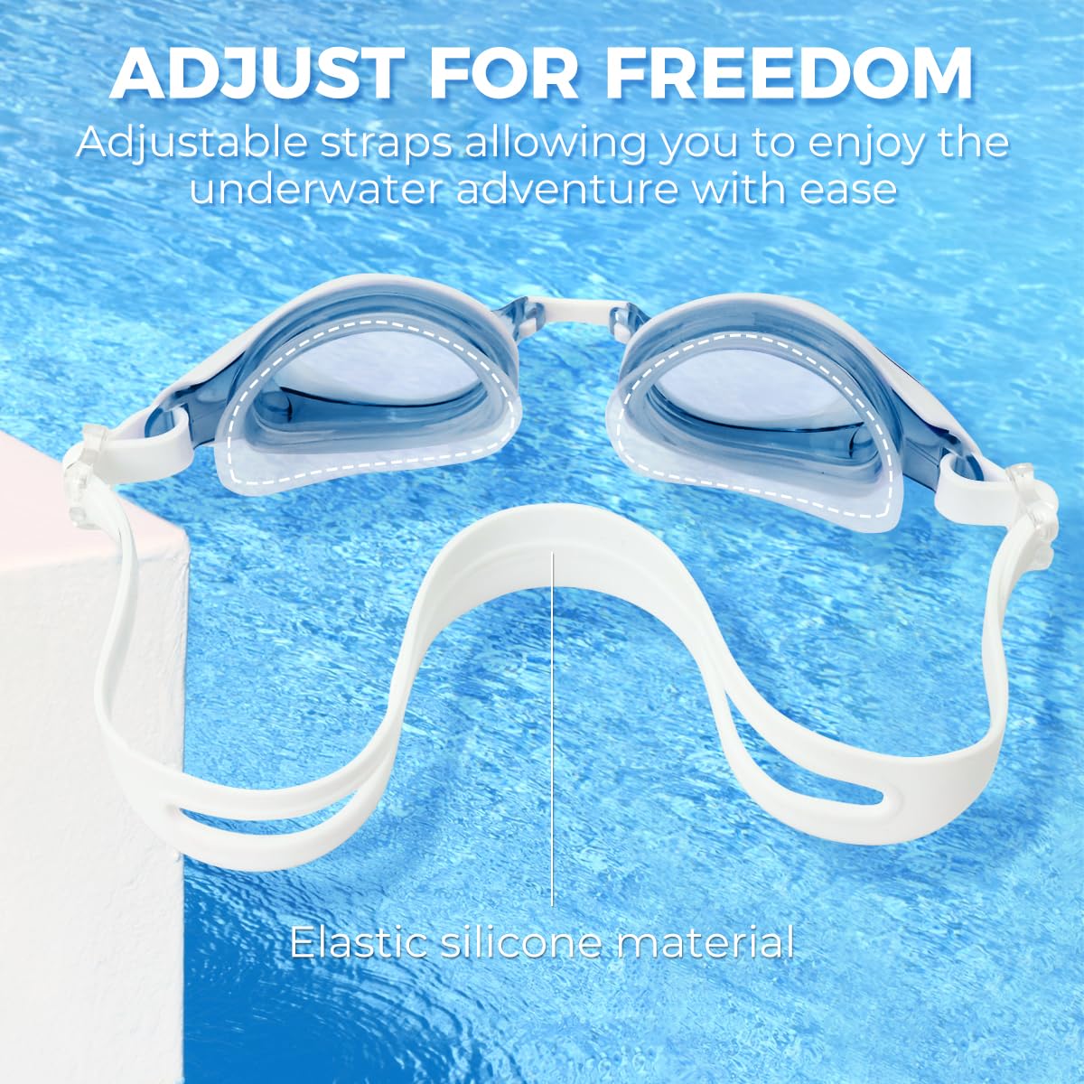 Proberos Swim Goggles with Anti-Fog Polarizing Lenses and UV Protection | 2 Pcs Leakproof Silicone Seal for Men and Women