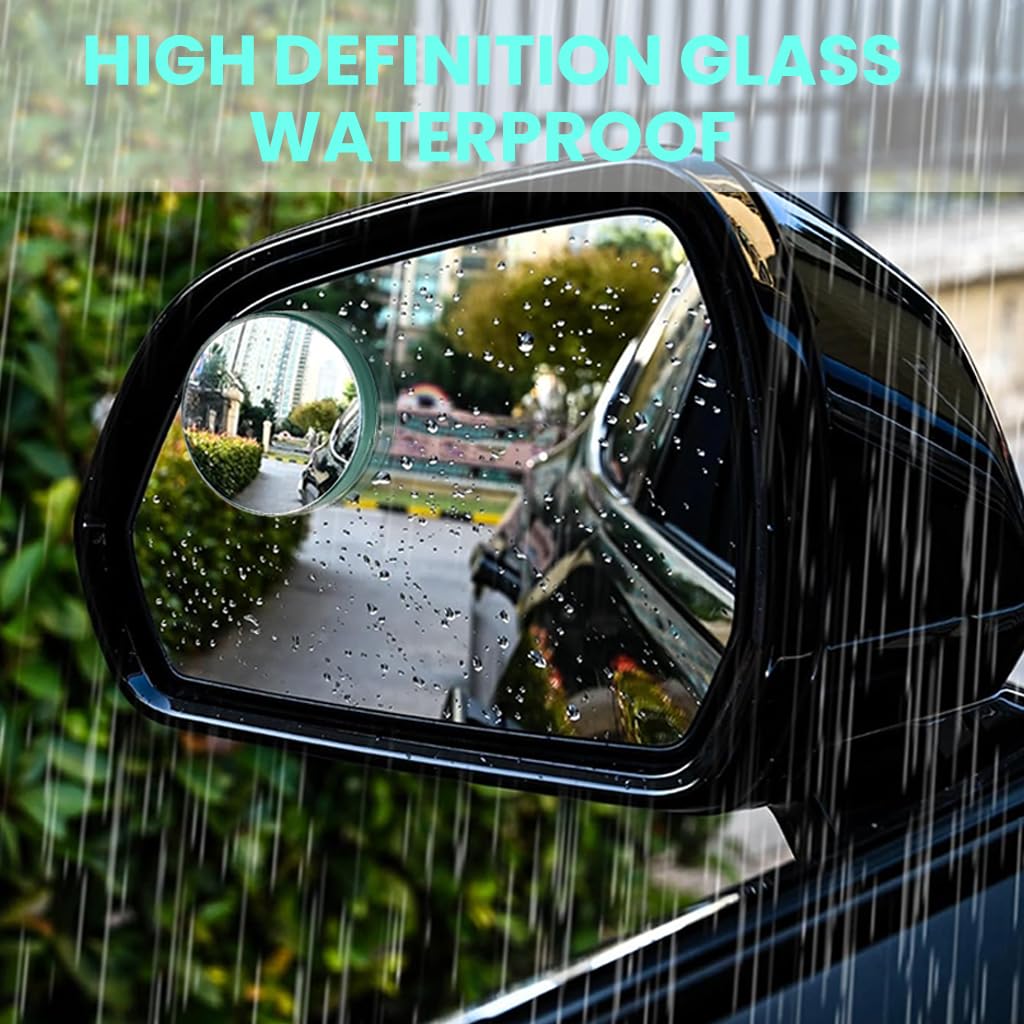 STHIRA Car Blind Spot Mirrors for Safer Driving with 360° Adjustment and 1.96 in HD Glass | Strong Suction Mount