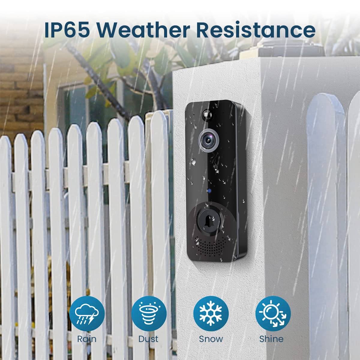 ZORBES Smart Video Door Bell for Home with 140° Motion Detection and 2-Way Audio | IP65 WiFi Security Camera