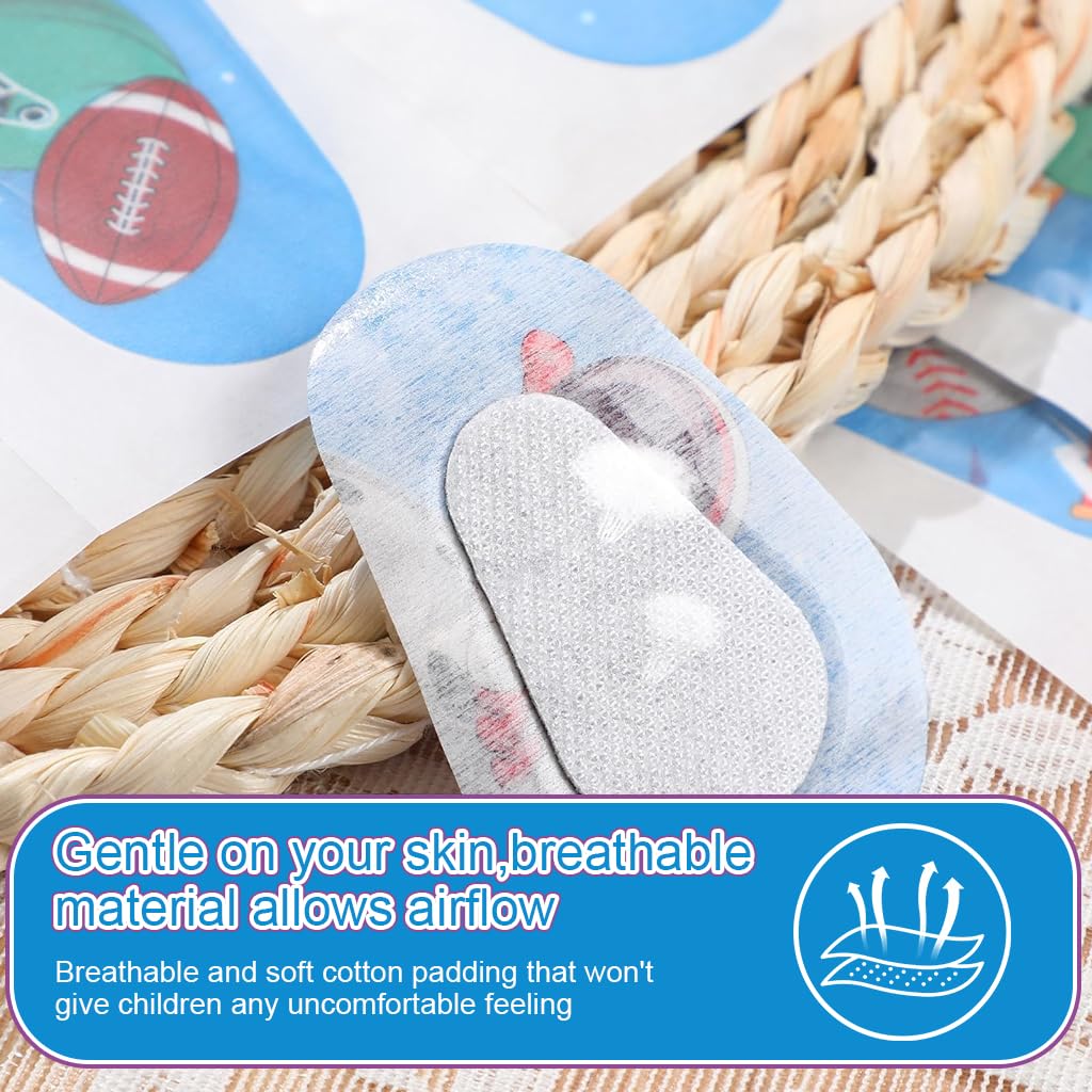 HANNEA Eye Patches for Kids with Cartoon Prints 40pcs 3x2 in Breathable Cotton | Lazy Eye Recovery