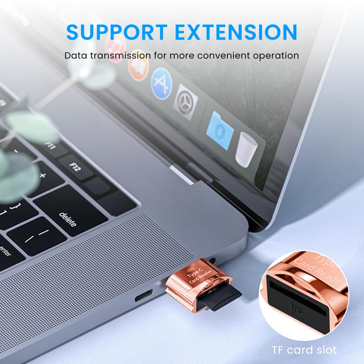 Verilux Micro SD Card Reader for Type C Devices with Keychain | 480 Mbps OTG Transfer