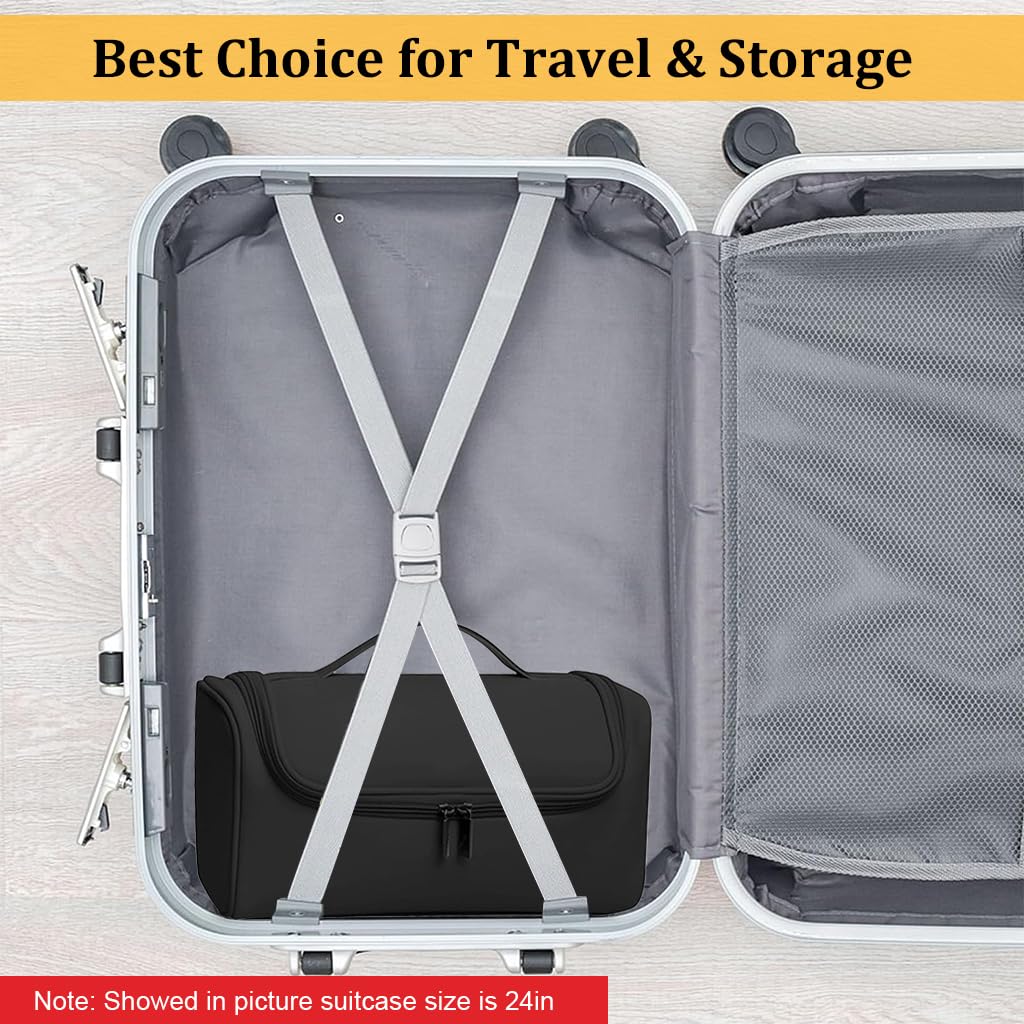 MAYCREATE Travel Storage Bag for Dyson Airwrap featuring 5 Compartments and Hanging Hook | PU Waterproof Organizer for Hair Styling Tools