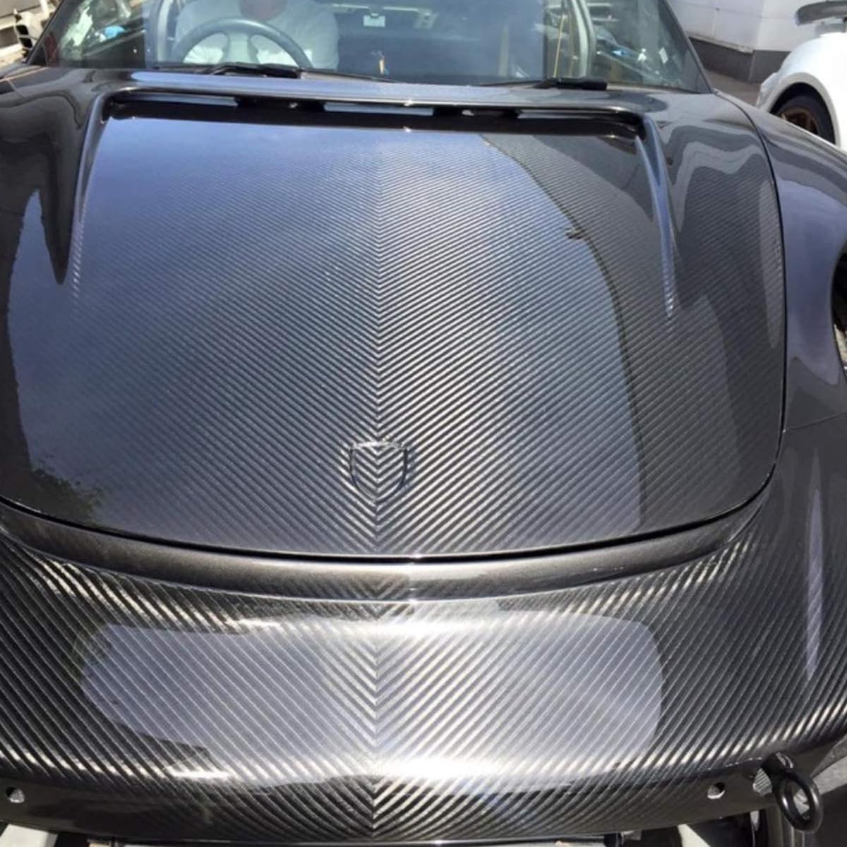 STHIRA Gloss Carbon Fiber Car Wrap Film 30x152 cm 2 PCS with UV Resistant Peel Stick Design