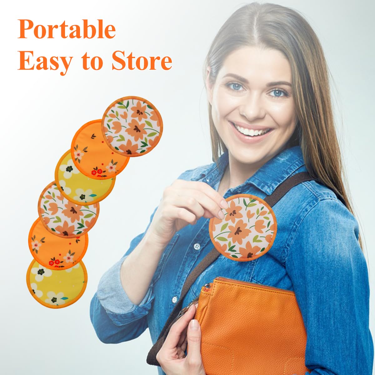 SNOWIE SOFT Breast Pads for Feeding Mothers with 6pcs 3.9 in Shells featuring Bamboo Cotton | Reusable Leak Proof Nursing Pads