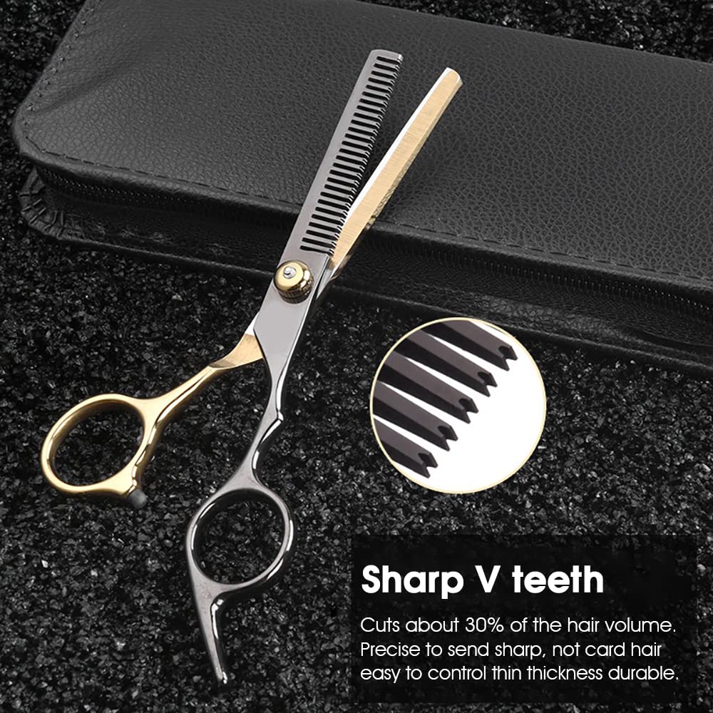 HASTHIP® 10 Pcs Professional Stainless Steel Hair Cutting Kit, Hairdressing Kit, for Barbers, Parlour, Salon, Adults & Kids with Cape, Clips, Scissors, Comb, storage bag & cleaning cloth