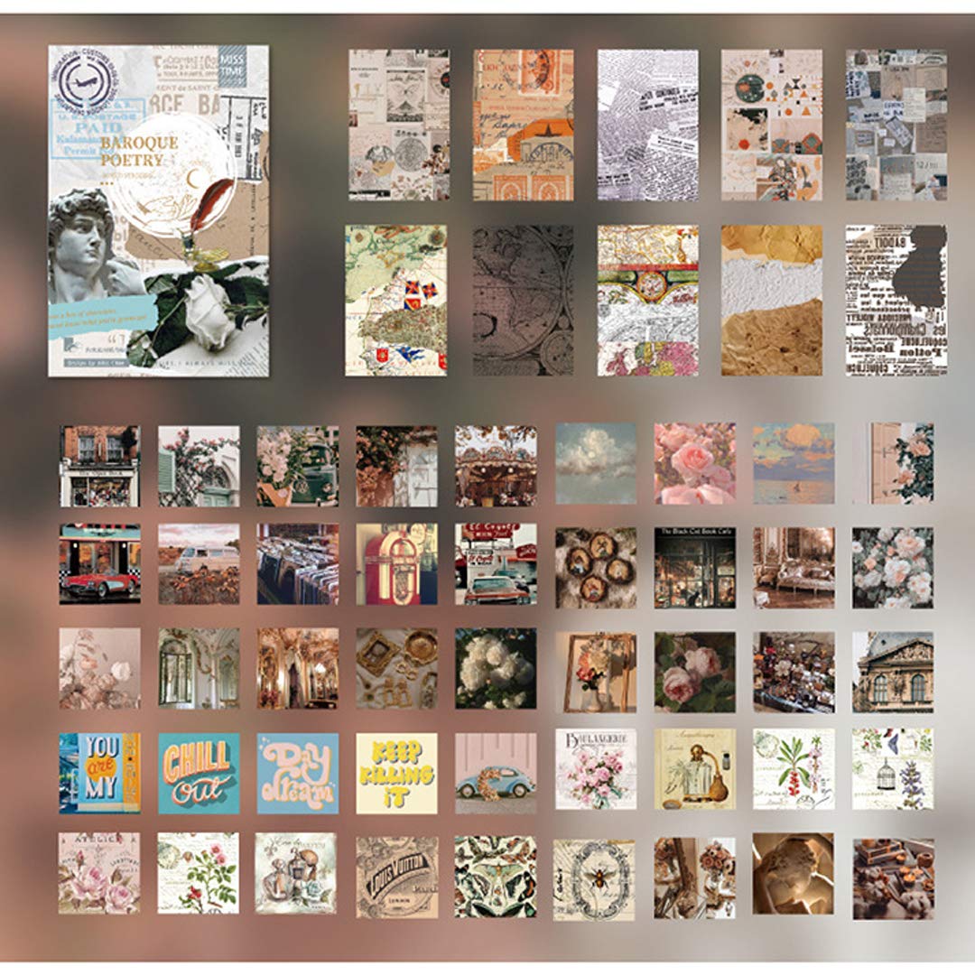 HASTHIP Stickers Set for Journaling and Scrapbooking with 55 Designs | Vintage Cute DIY