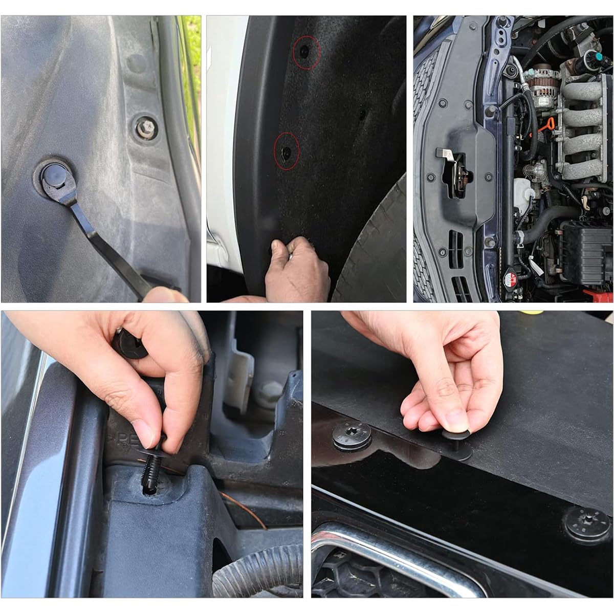 STHIRA Car Rivets Kit for Bumpers and Panels with Trim Removal Tool 120 pcs | Heavy Duty Plastic