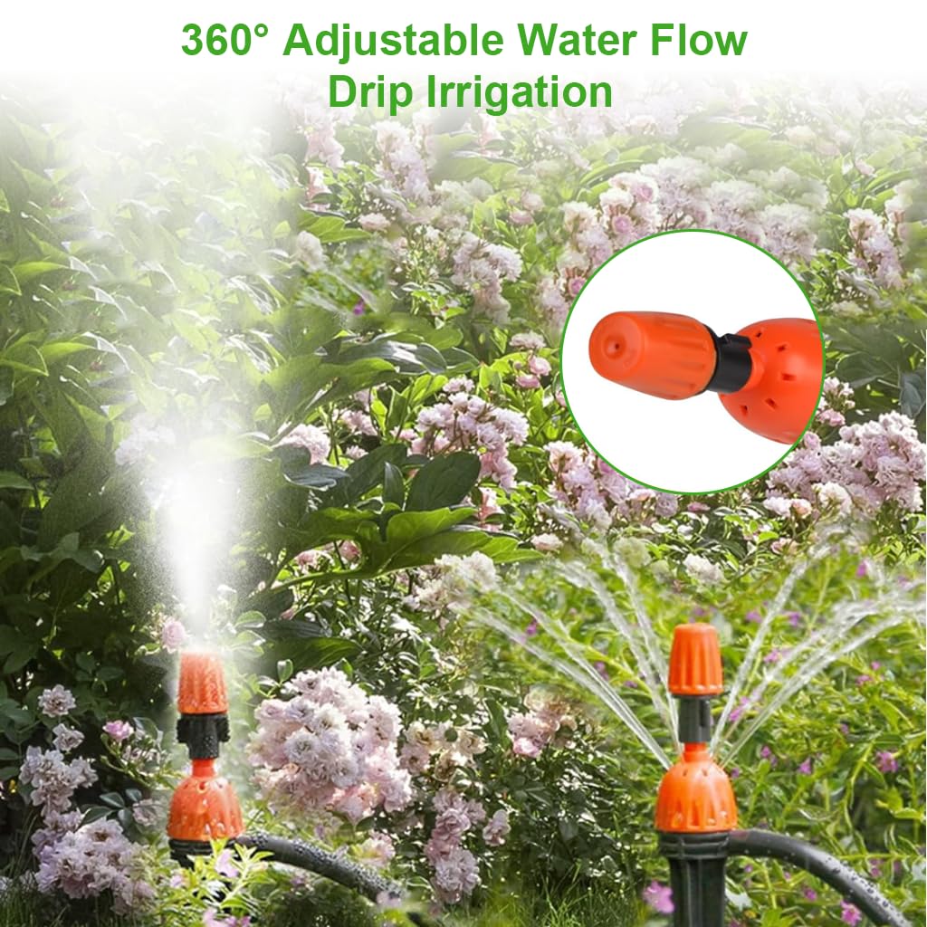HASTHIP Slow Irrigation Stake Kit 30 pcs for Garden & Lawn with Adjustable Water Flow | 2 in 1 Stream and Mist Self Watering System