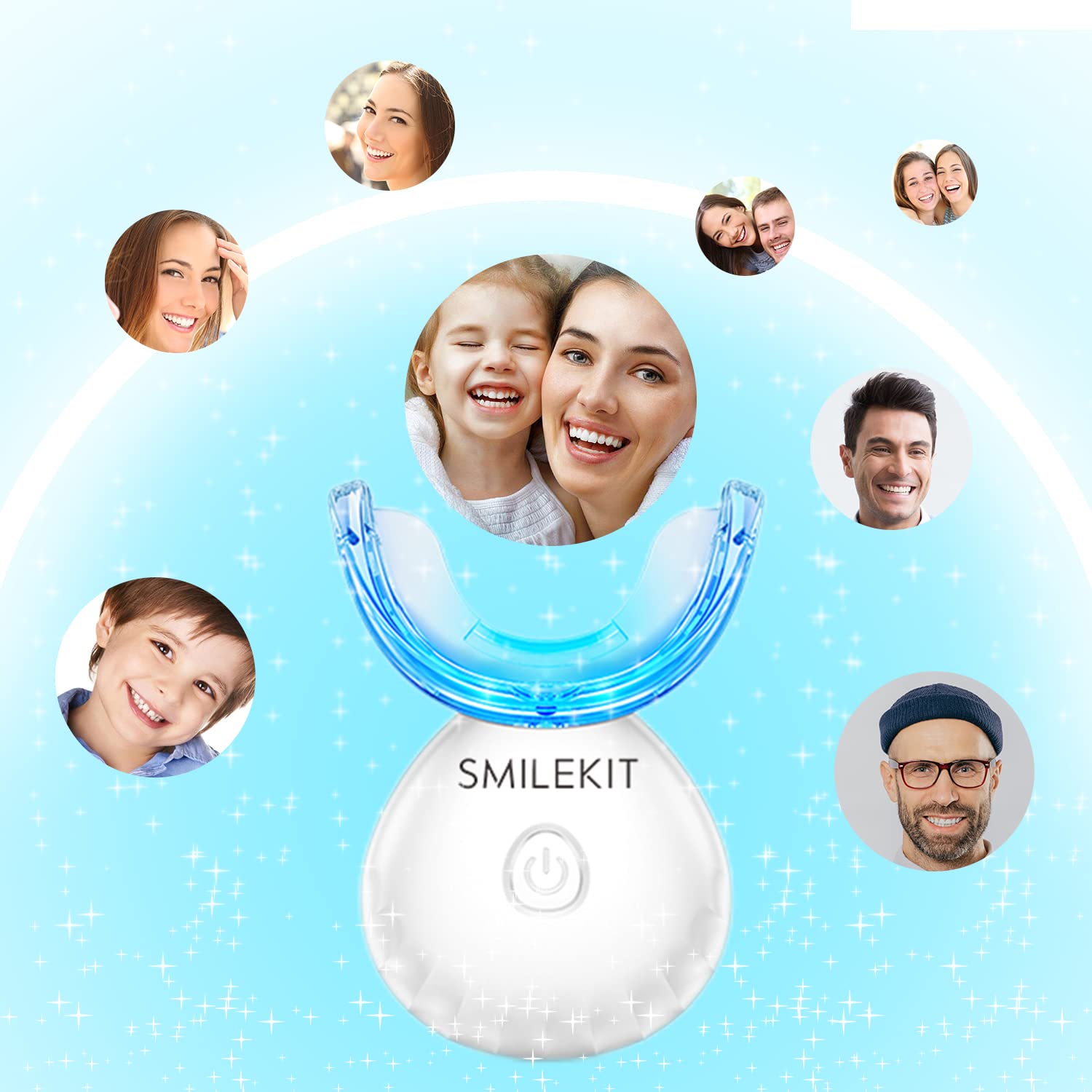 HANNEA Teeth Whitening Kit for Home Use with 16 LED Beads and 4 Whitening Gels | USB Rechargeable
