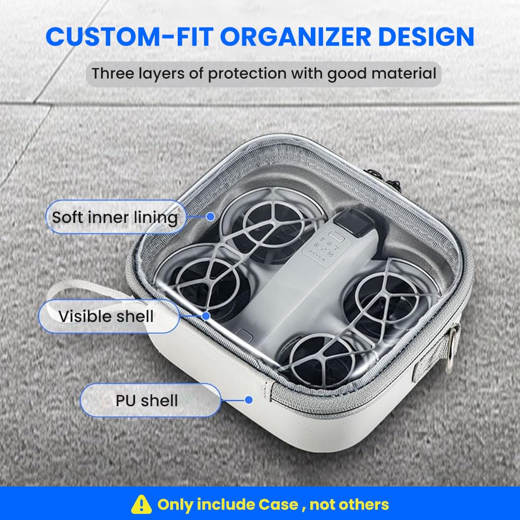 ZORBES Drone Storage Bag for DJI Neo with Clear Waterproof Anti Scratch Shell | Travel Carry Case