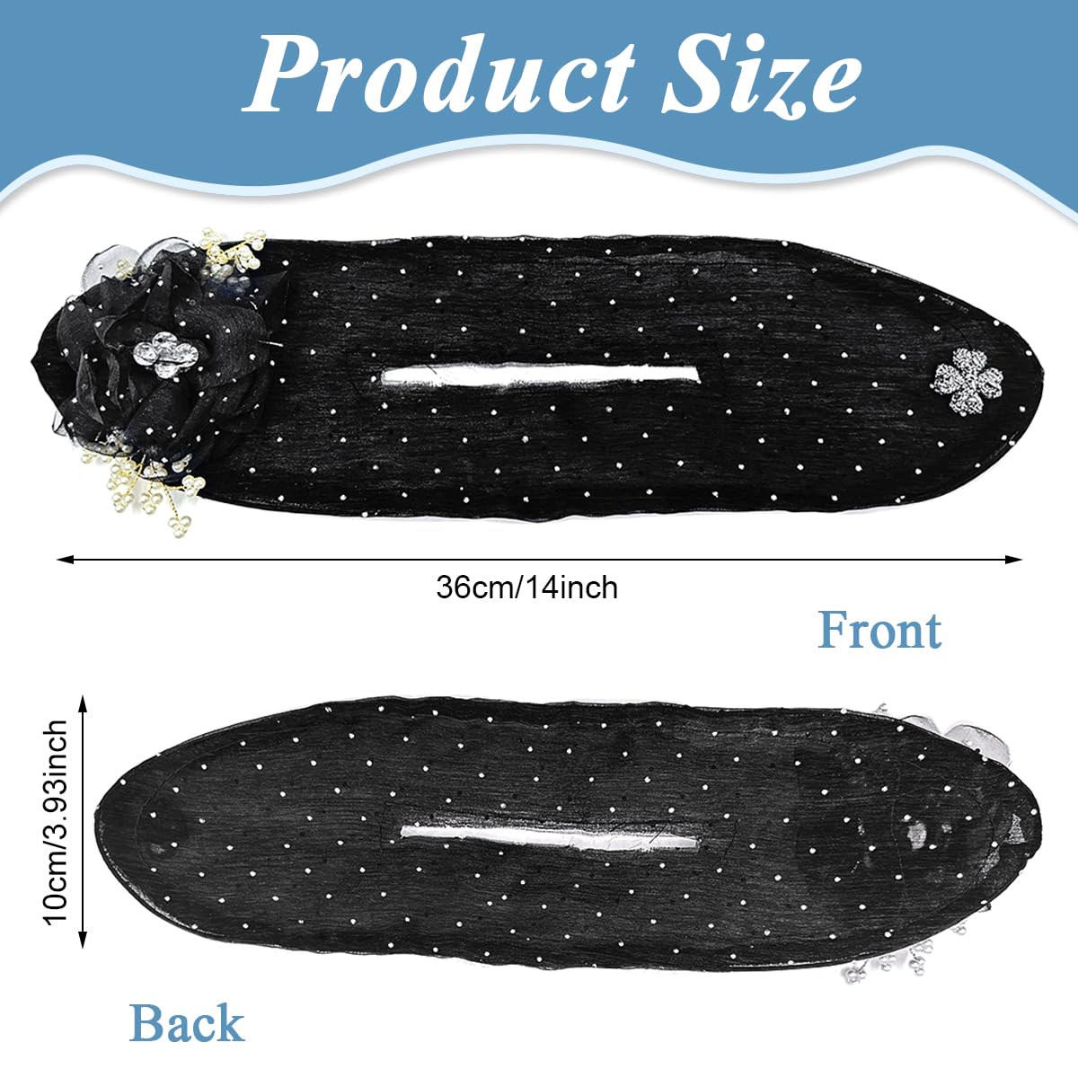 PALAY Hair Buns for Women for Elegant Chignon Styling with Floral Mesh and Pearl Details | Green