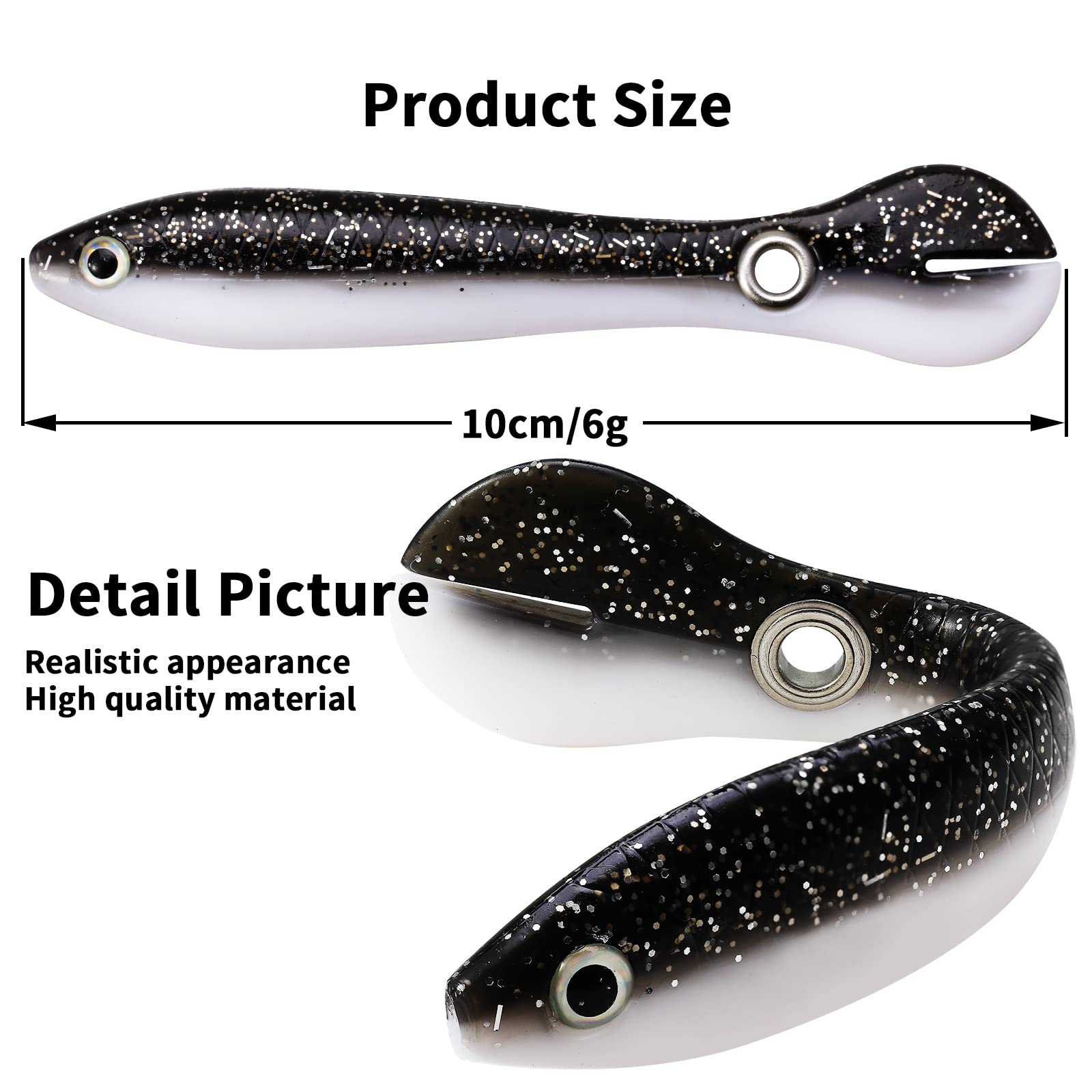 HASTHIP Fishing Lures Kit for Freshwater and Saltwater with 5 10cm Soft Loach Baits | Realistic PVC Design