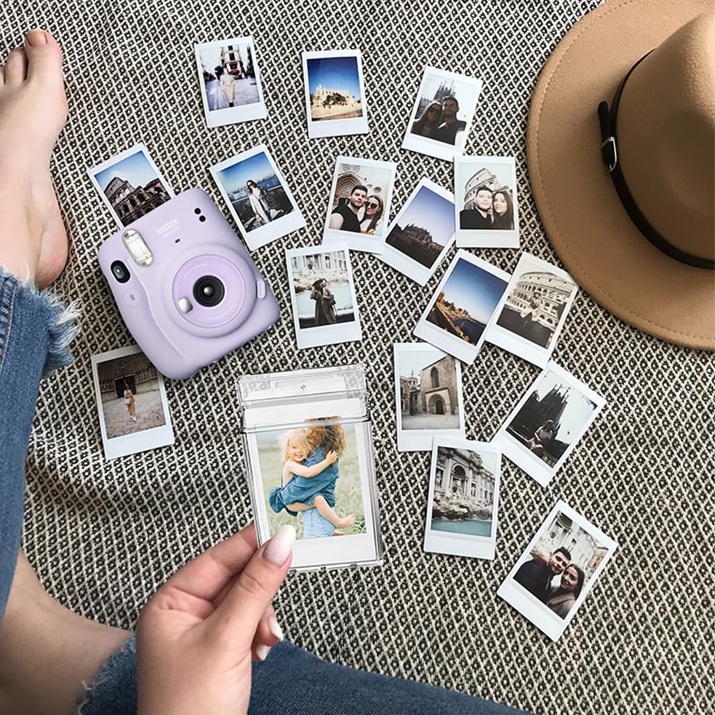ZORBES Instant Photo Storage Box for 3 Inch Prints with Lanyard featuring Clear PC Display Case